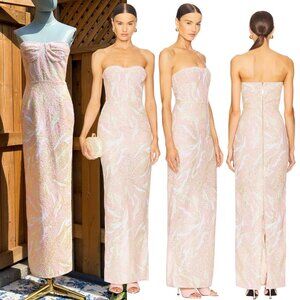 🆕 BRONX & BANCO 🧿 NWOT Dahlia Blush Multi Sequin Maxi Dress - Sz XS US 2